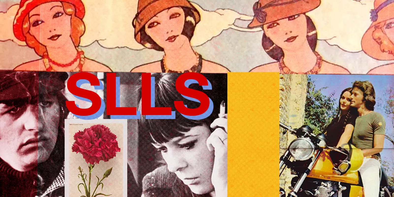Collage of vintage couples with the letters SLLS